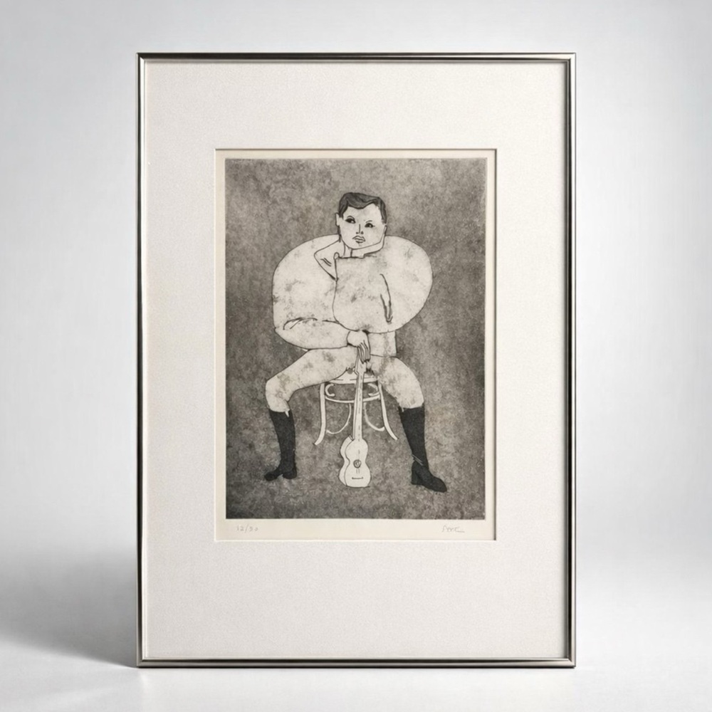 "The Guitar Player" by Bernard Stern (1920-2002). Signed and Numbered